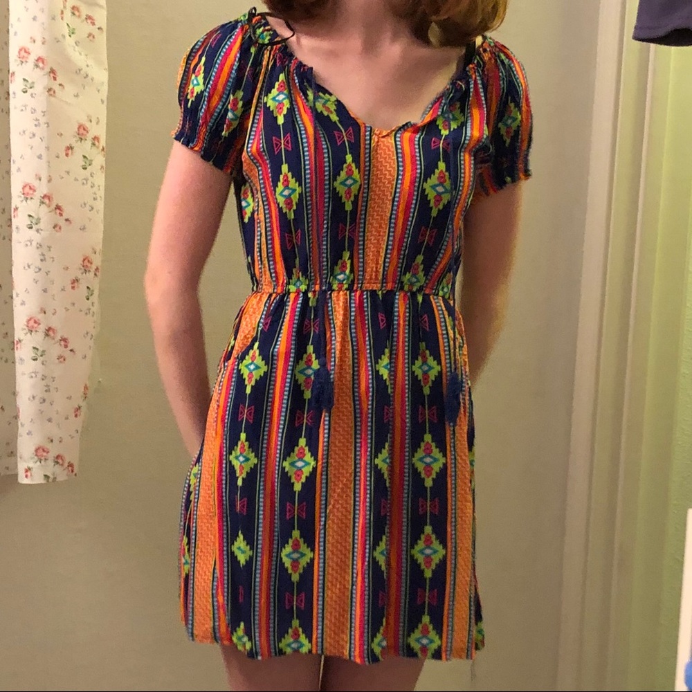 Aztec Print Mini Dress